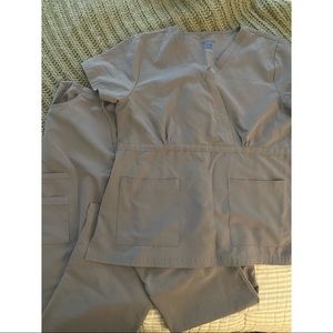 Gray Scrub Set Top & Bottom Size Large by Excel
